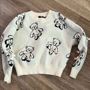 Forever 21 Cream Teddy Bear Sweater